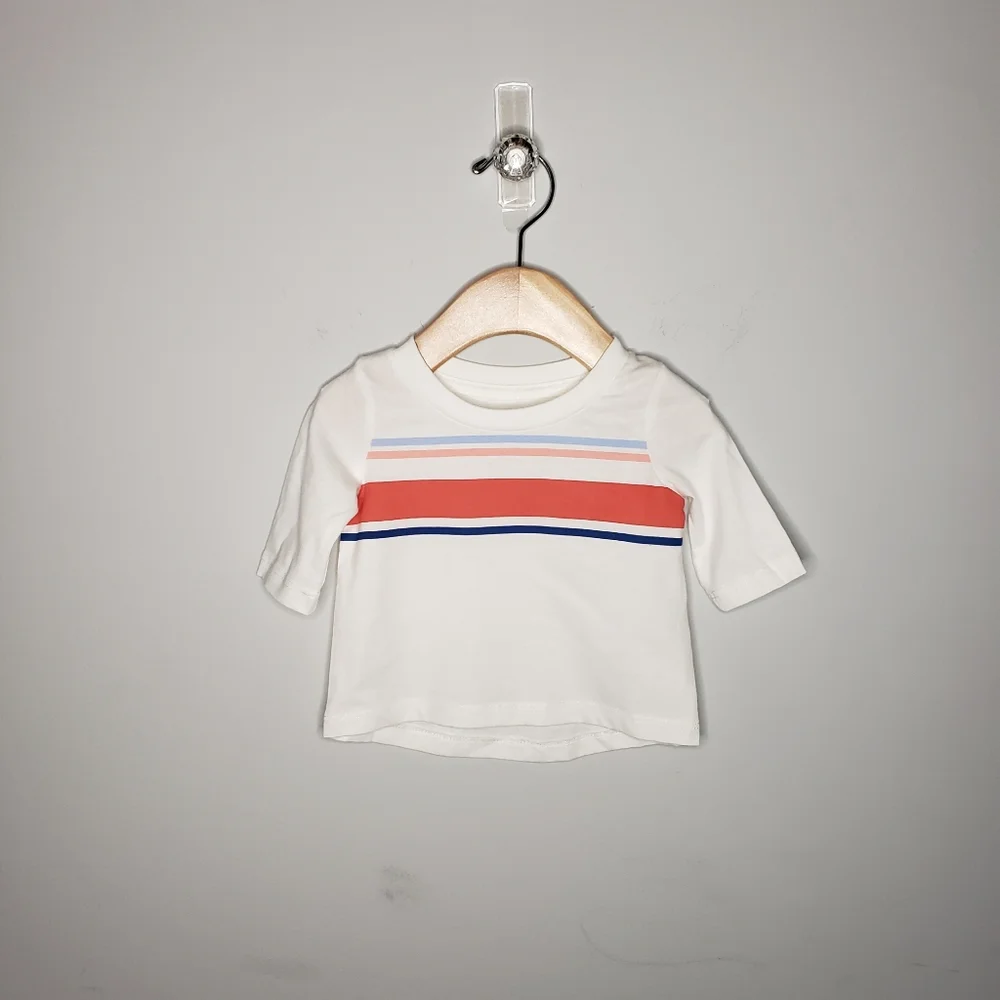 NWT Gymboree 0-3 Months Baby Varsity Stripe Three Quarter Sleeve Top